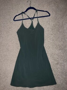 Outdoor Voices Olive Green Strappy Slip Dress